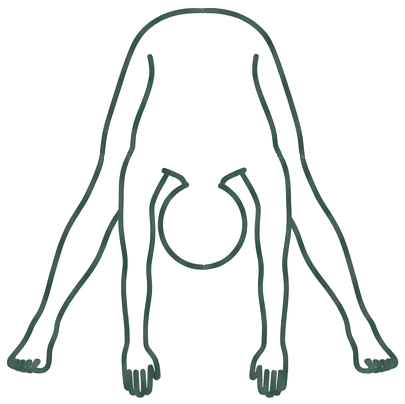 선 넓은 전굴 (Wide-Legged Forward Fold) 일러스트