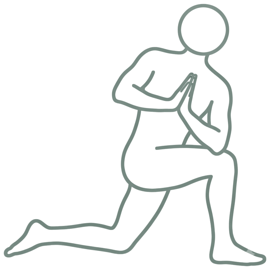 회전 낮은 런지 (Revolved Low Lunge) 일러스트