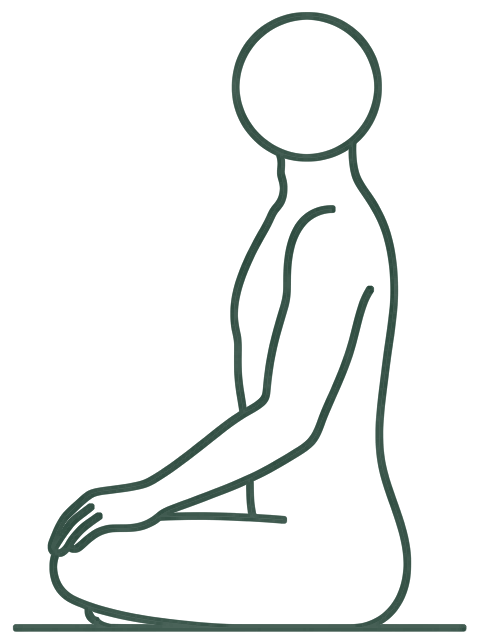 앉은 척추 비틀기 (바닥) (Seated Spinal Twist (Floor)) 일러스트