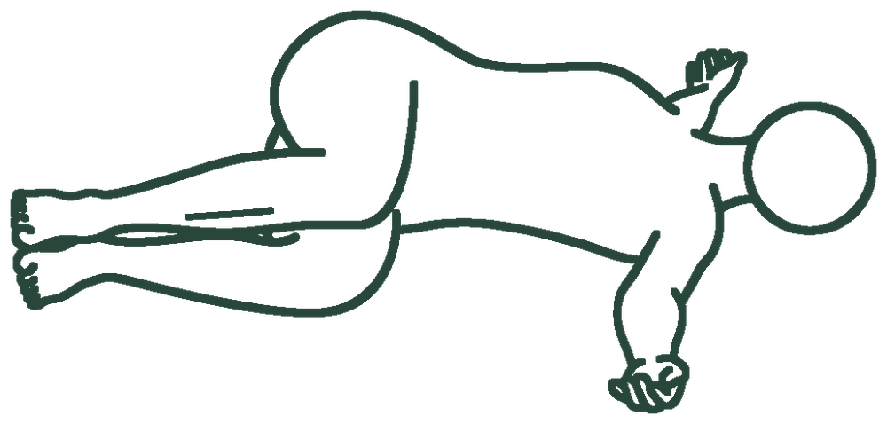 누운 비틀기 (Supine Twist) 일러스트